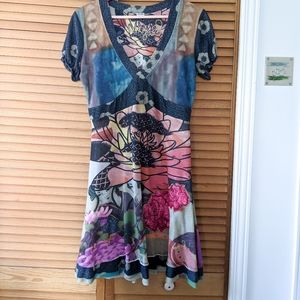 Desigual | flared stretchy unique dress ✨ L